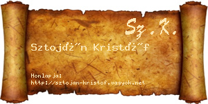 Sztoján Kristóf névjegykártya