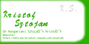 kristof sztojan business card